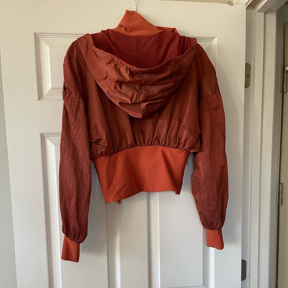 Womens Cropped Bomber Jacket - Rust - Picture 2 of 4